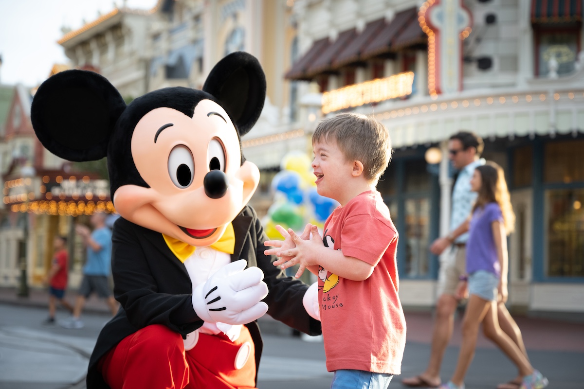 Child meeting Mickey Mouse at Walt Disney World