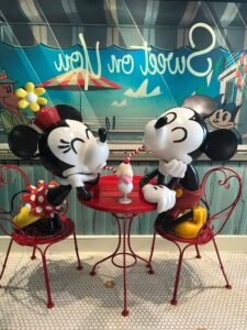 Mickey and Minnie Sharing Milkshake on Disney Cruise Line