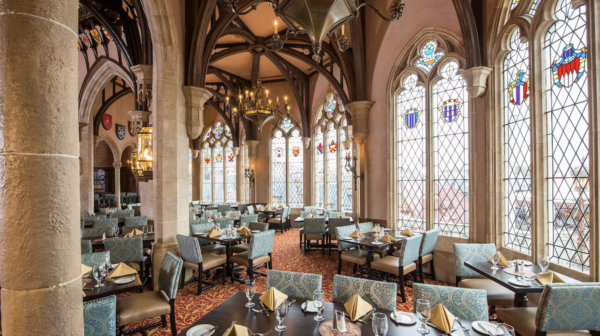 the dining room of cinderella's royal table restaurant in the magic kingdom