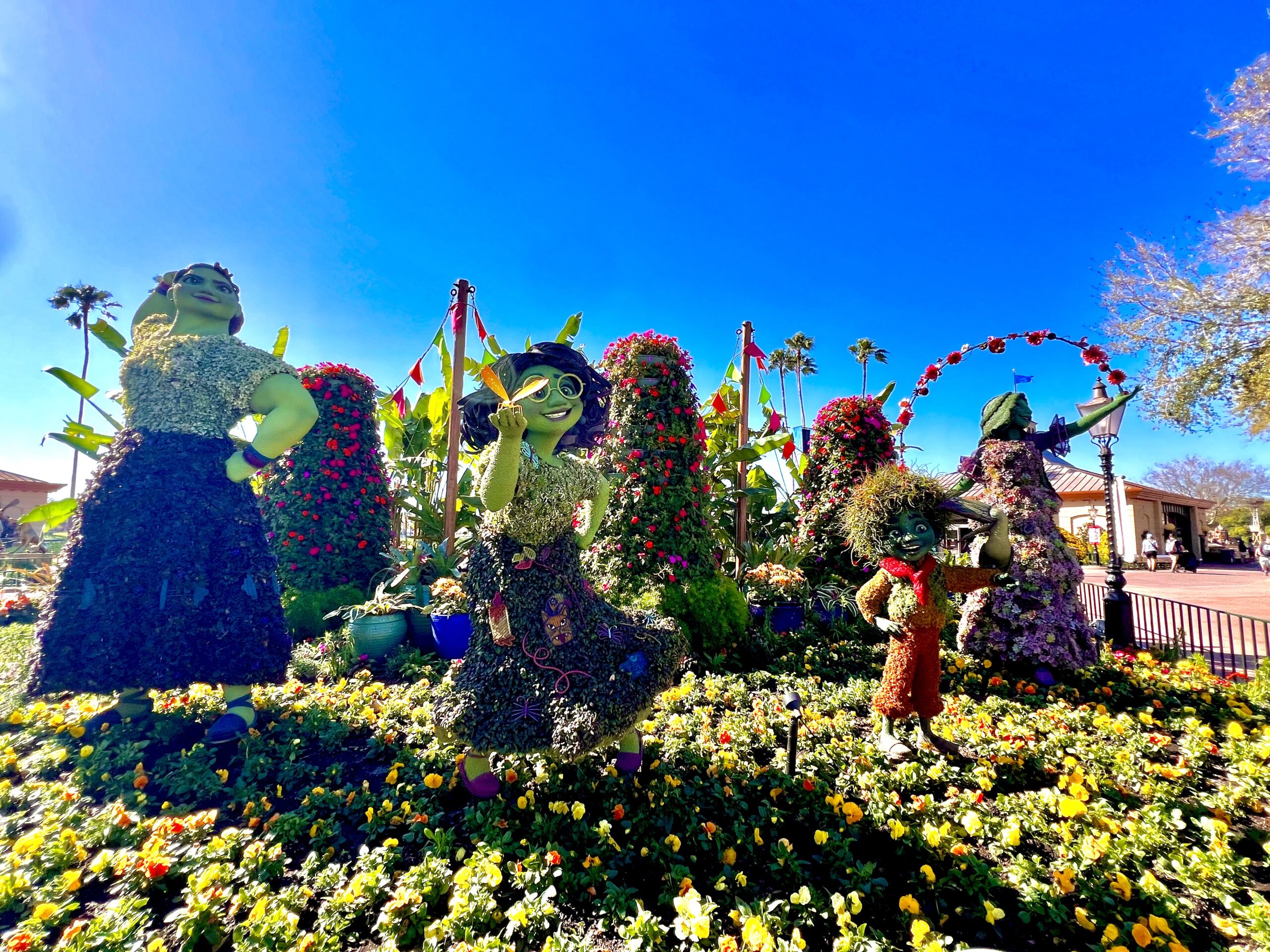 encanto topiary with multiple movie characters