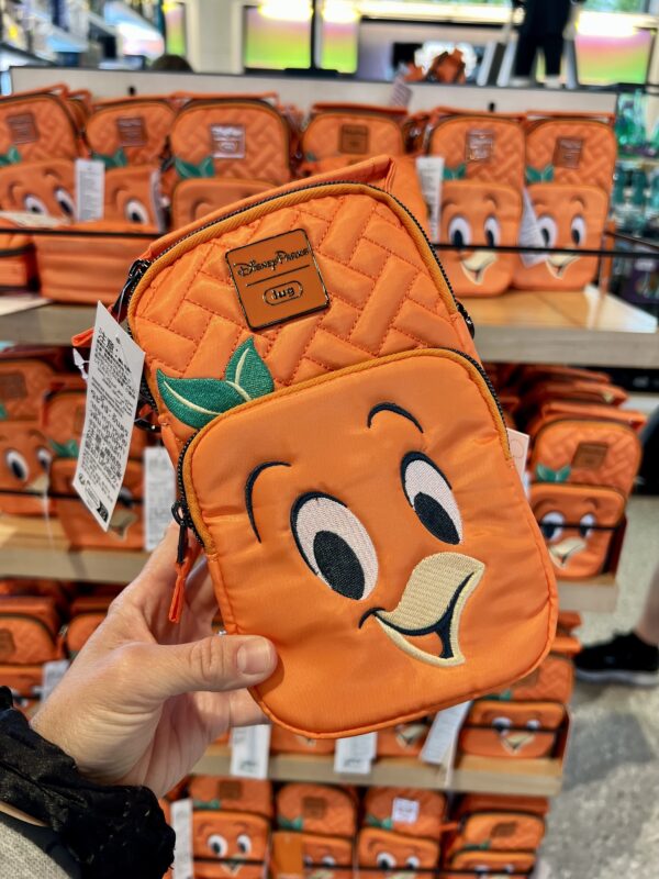 an orange bird lug bag