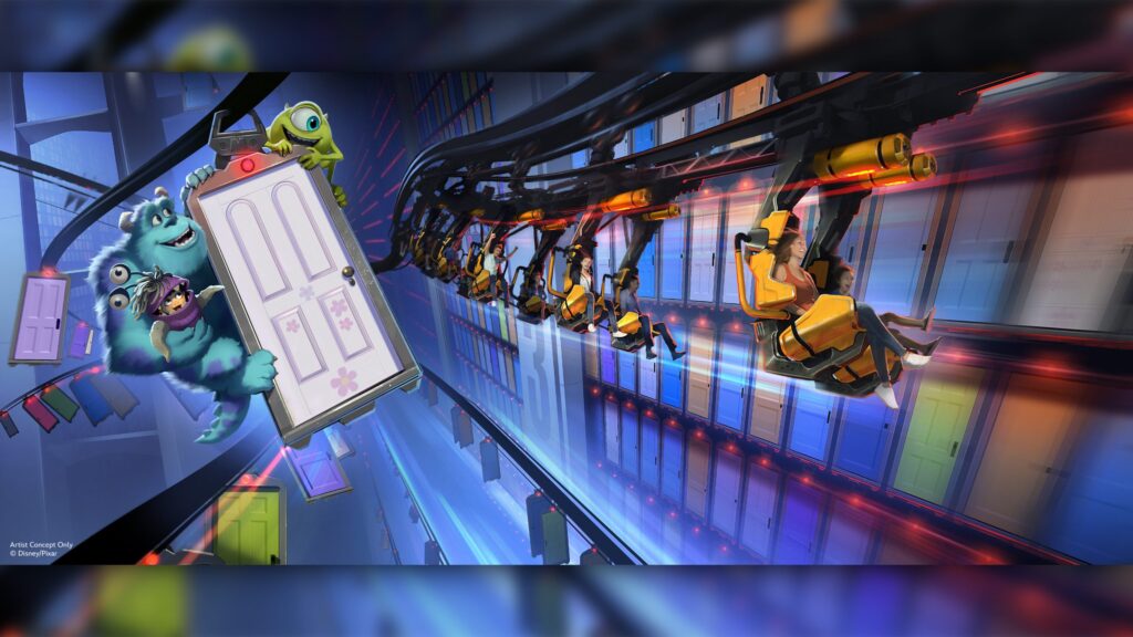 monsters inc door rollercoaster at hollywood studios